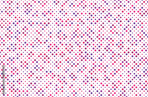 Colorful abstract dot background. Circle art round backdrop. Seamless pattern decoration. Color texture holiday element wallpaper. Scattered multicolored dots background. 