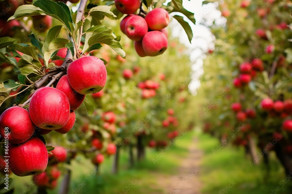 Ripe Apples in the Orchard.