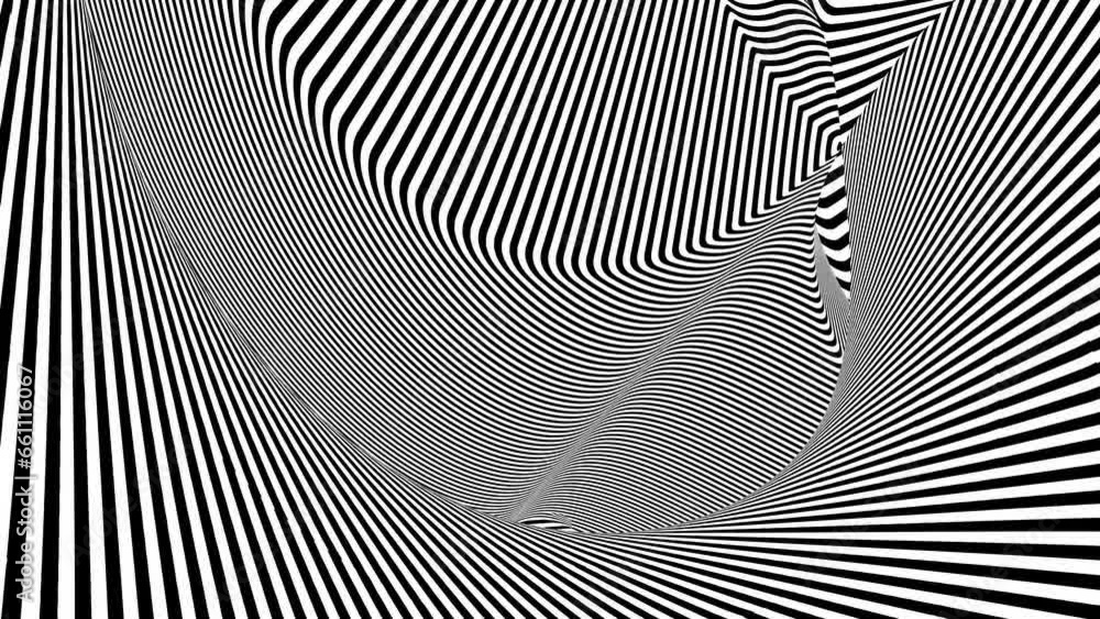 Abstract background with black and white stripes.Seamless loop video.Monochrome pattern. Abstract background with black and white stripes.Seamless loop video.Monochrome pattern.