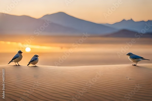 birds on the desert
