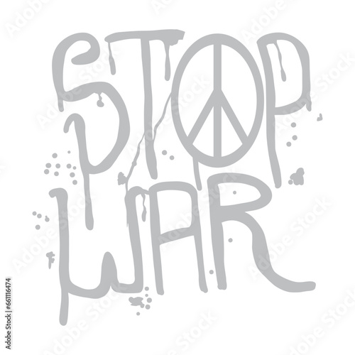 hand drawn stop war vector sign