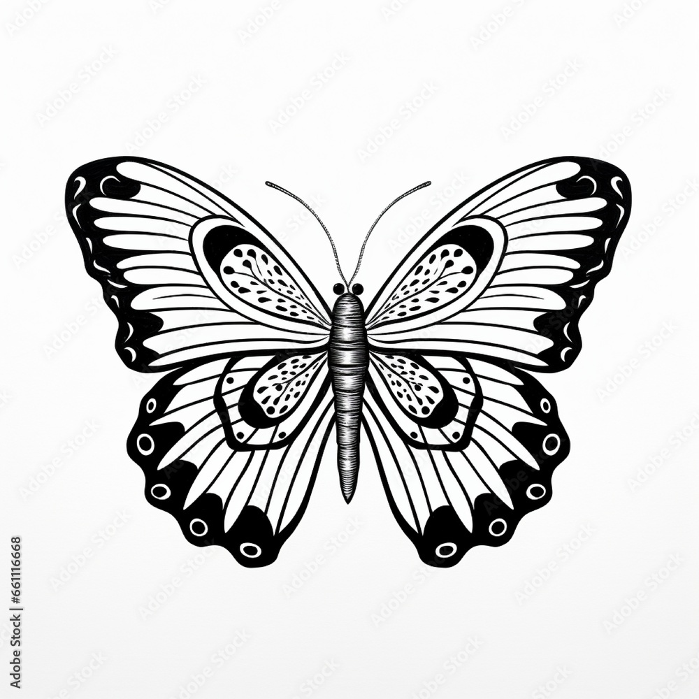 butterfly illustration on a white background butterfly illustration on a white background