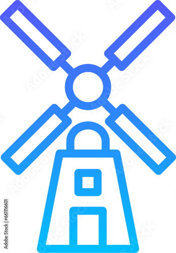 Windmill Line Gradient Icon pictogram symbol visual illustration