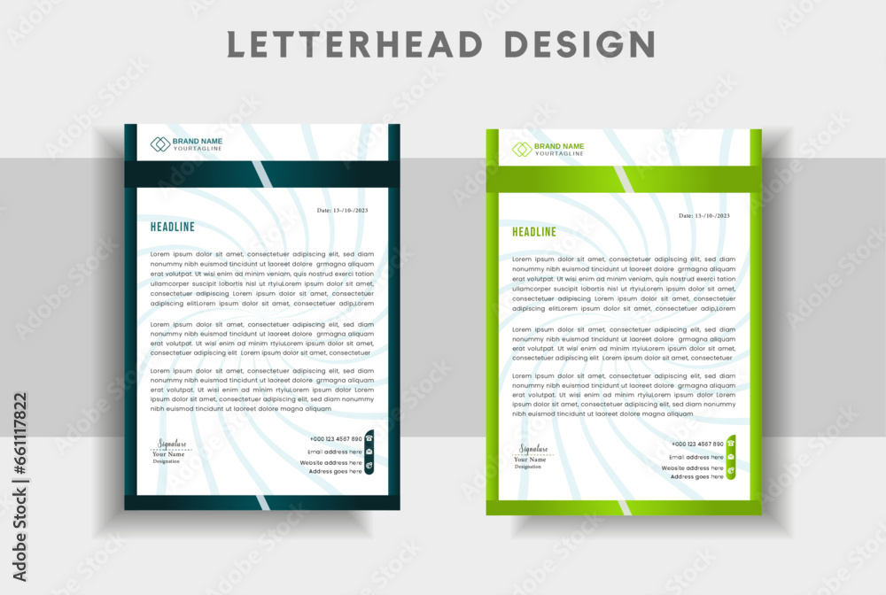 Obraz premium corporate letterhead design vector template