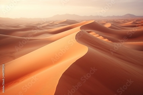 A Sweeping Aerial Shot of Vast  Endless Sand.