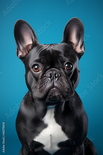 Stunning Dog Portraits on Gradient Blue Background for Magazine Covers Created with Generative AI Tools © ThePixelCraft