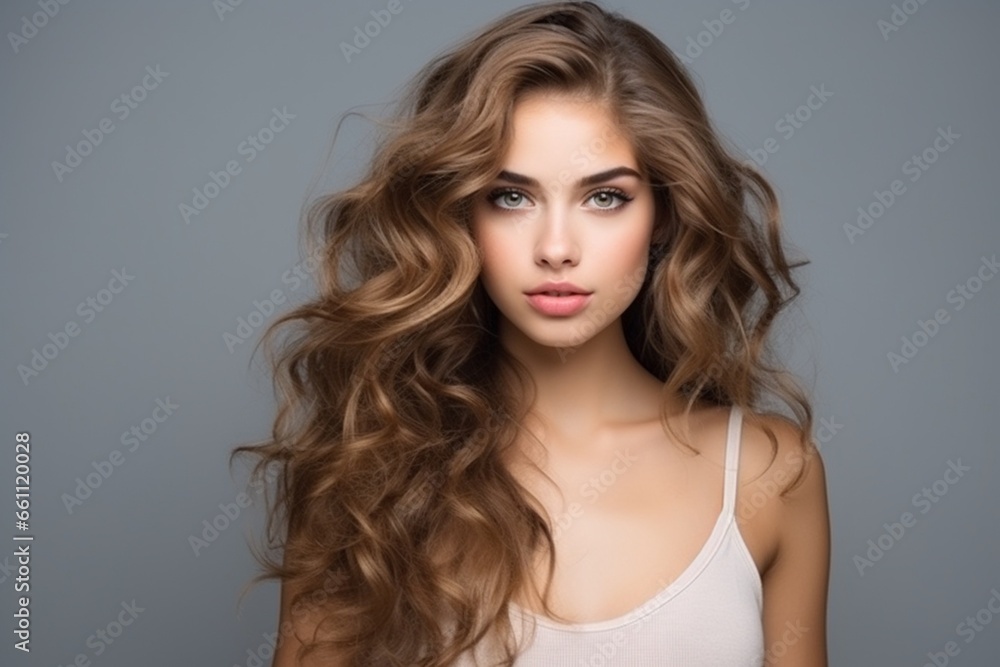 portrait of beautiful young woman on white studio background. concept of cosmetics portrait of beautiful young woman on white studio background. concept of cosmetics