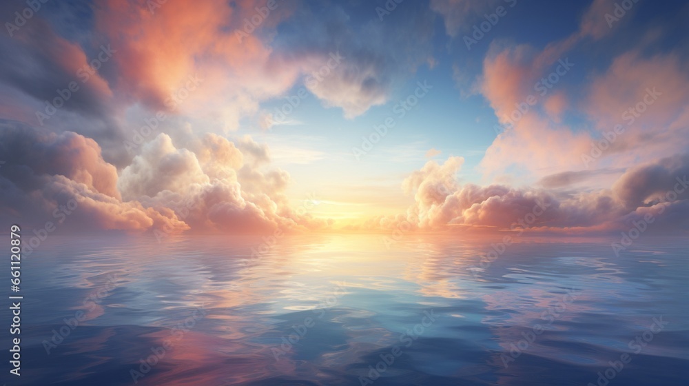 Early morning sunrise over the sea . Some clouds. Early morning sunrise over the sea . Some clouds.