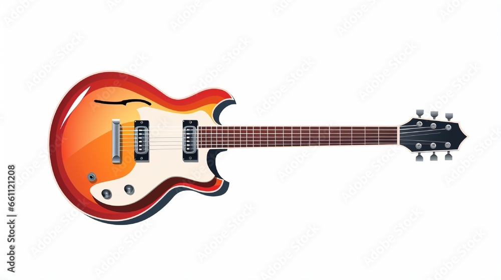 Electric guitar over a white background. Also in vector format. - obrazy, fototapety, plakaty 