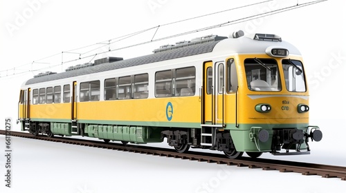 electric train on a white background
