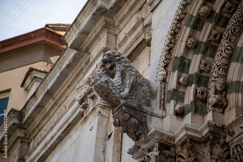 Statue over façade of Lucca Cathedral