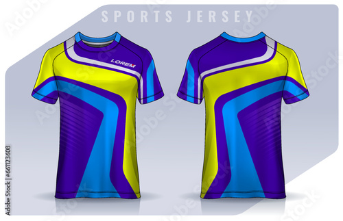 t-shirt sport design template, Soccer jersey mockup for football club. uniform front and back view.	