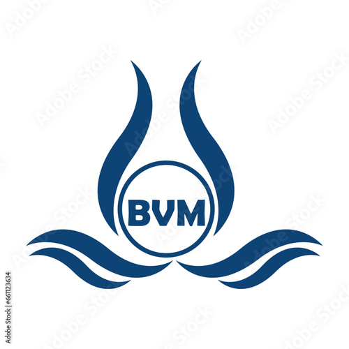 BVM letter water drop icon design with white background in illustrator, BVM Monogram logo design for entrepreneur and business.
