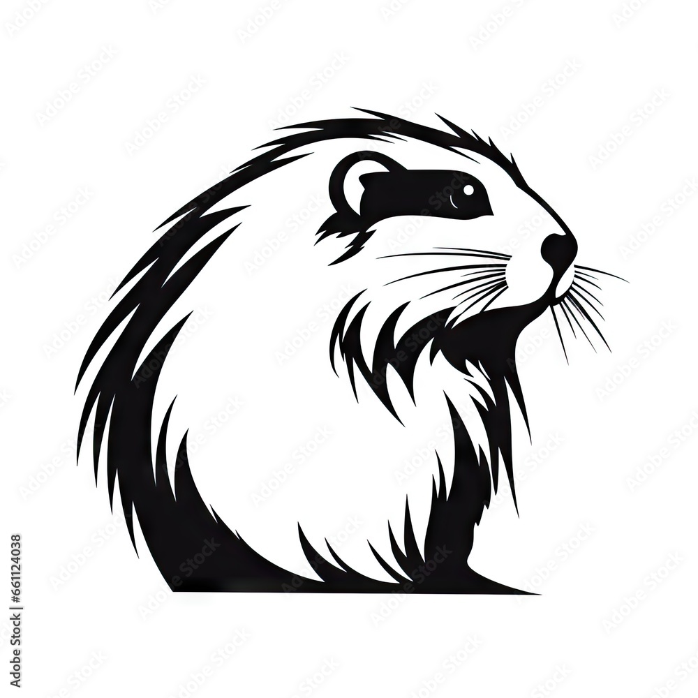 Hamster Icon, Lemming Symbol, Minimal Guinea Pig Silhouette, Cavy Pet Portrait, Mouse Pictogram Hamster Icon, Lemming Symbol, Minimal Guinea Pig Silhouette, Cavy Pet Portrait, Mouse Pictogram