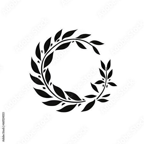 Laurel Branch Icon, Minimal Twig Symbol, Leaves Silhouette, Tree Branches Shape, Herbs, Plant Leaf © artemstepanov