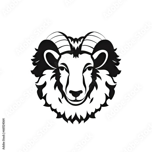 Sheep Portrait, Ram Icon, Logo, Lamb Pictogram