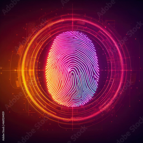 hologram biometric data fingerprint. ai generative