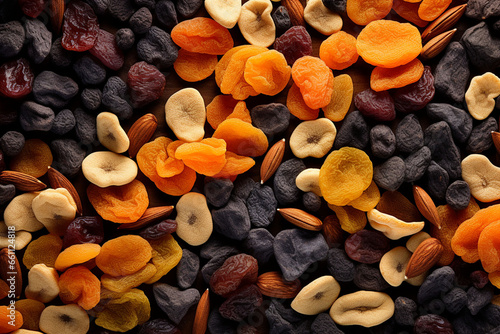 Various dried fruits and mix nuts photo