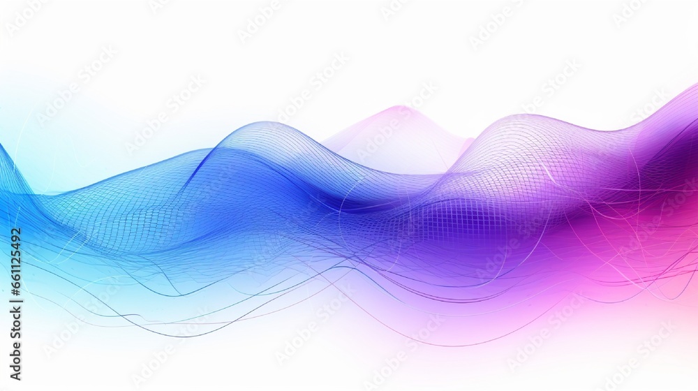 Isolated on a white background, a wave pattern of flowing particles in ...