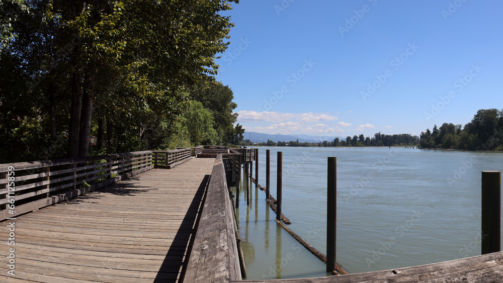 Pedestrian platform on the river shores