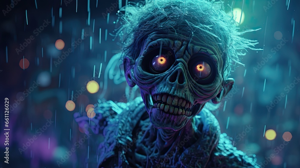 Spooky Halloween Zombie. Generative AI Spooky Halloween Zombie. Generative AI