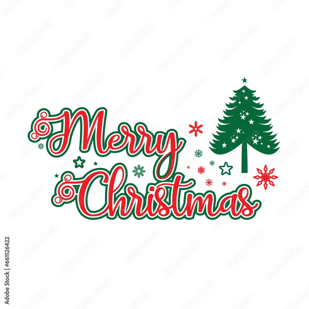 merry Christmas banner  beside Christmas tree, portraited beautiful background