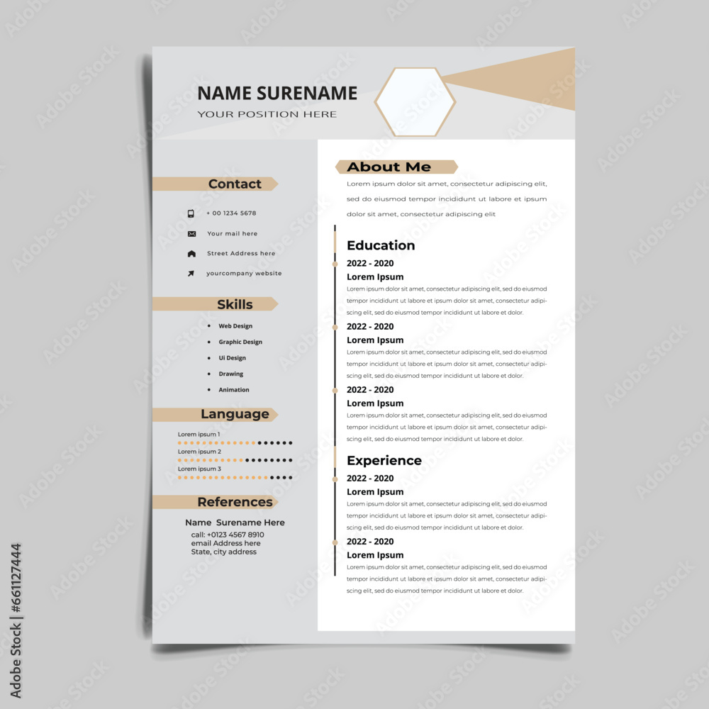 Obraz premium Professional Resume CV vector Graphic Templates