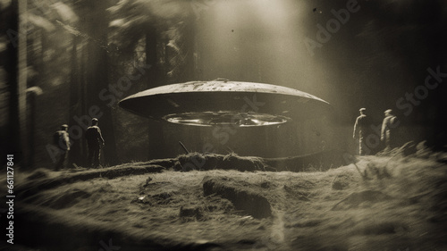 Top Secret Military Noisy Photography Archive Showing a Captured Flying Saucer 1958