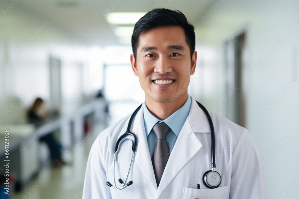 Portrait of handsome men doctor working in modern hospital Portrait of handsome men doctor working in modern hospital