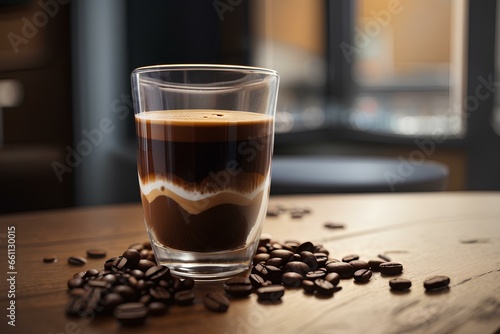 cafe en un vaso trasparente