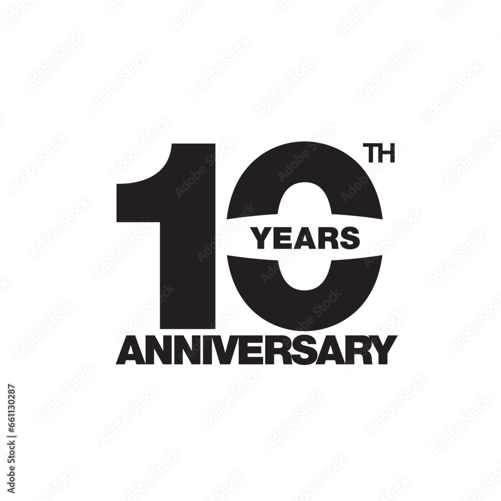 Fototapeta premium 10th anniversary emblem. Ten years anniversary celebration symbol