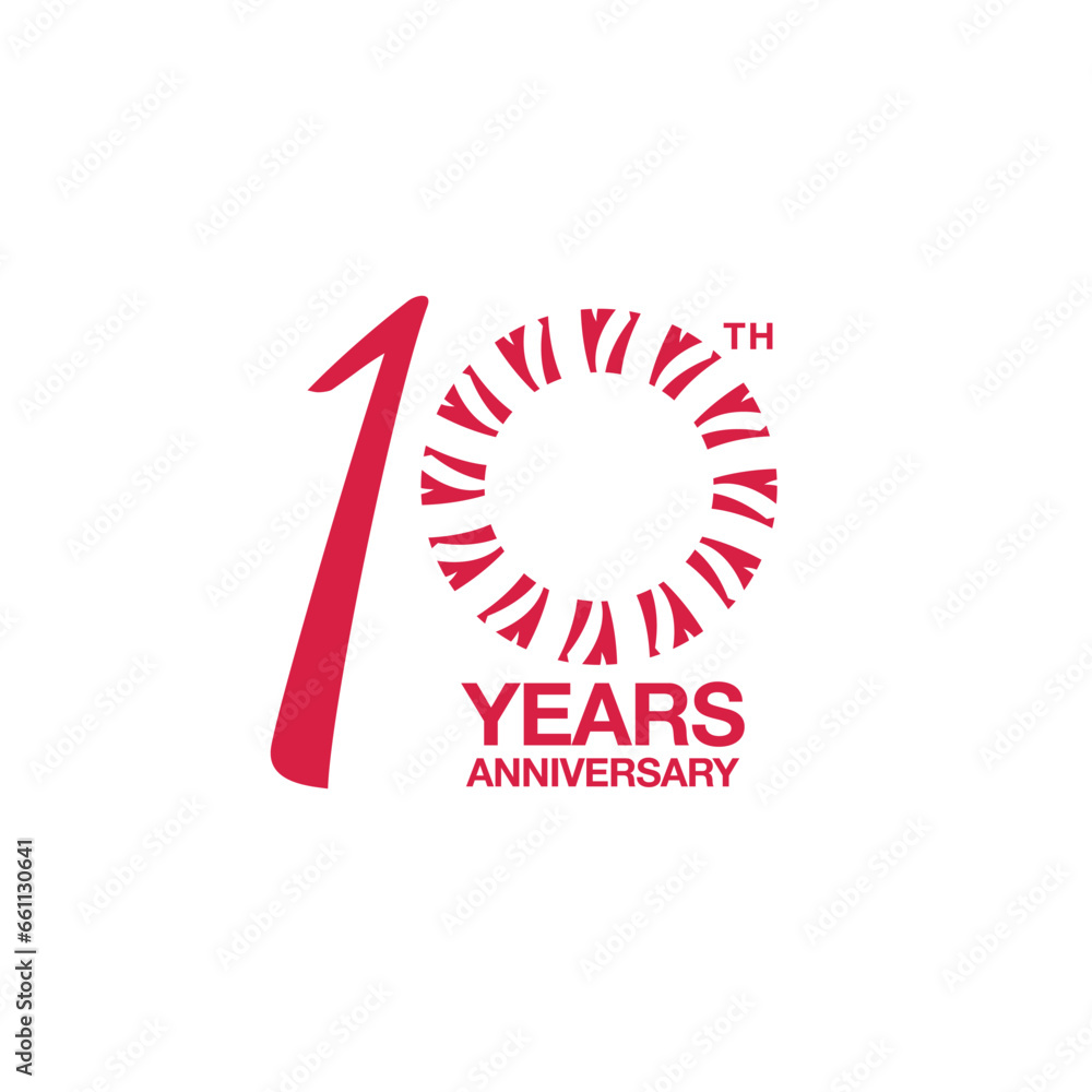 10th anniversary emblem. Ten years anniversary celebration symbol 10th anniversary emblem. Ten years anniversary celebration symbol