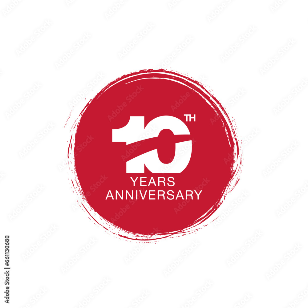 10th anniversary emblem. Ten years anniversary celebration symbol 10th anniversary emblem. Ten years anniversary celebration symbol