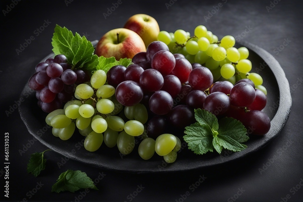 grapes and apples