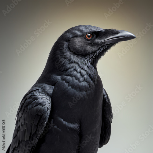 Raven  Crow on a light background