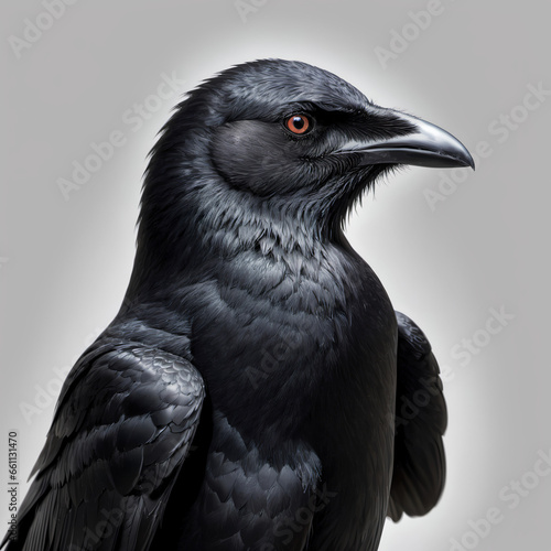 Raven  Crow on a light background