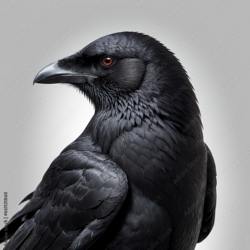 Raven, Crow on a light background Raven, Crow on a light background
