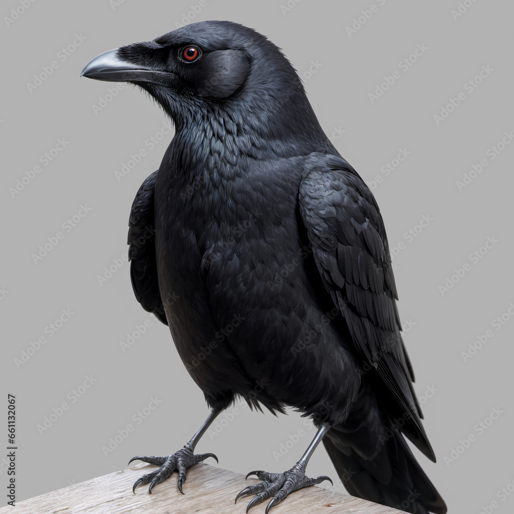 Fototapeta premium Raven, Crow on a light background