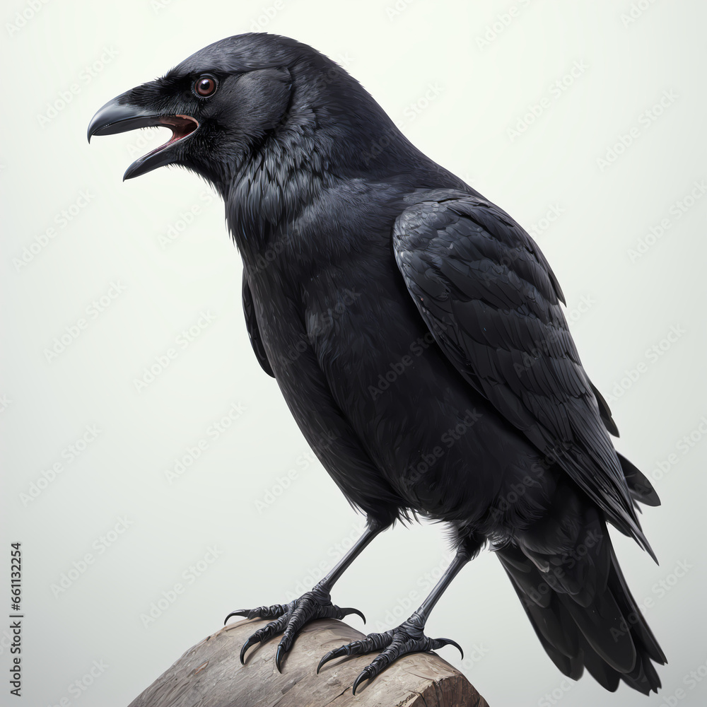 Raven, Crow on a light background Raven, Crow on a light background