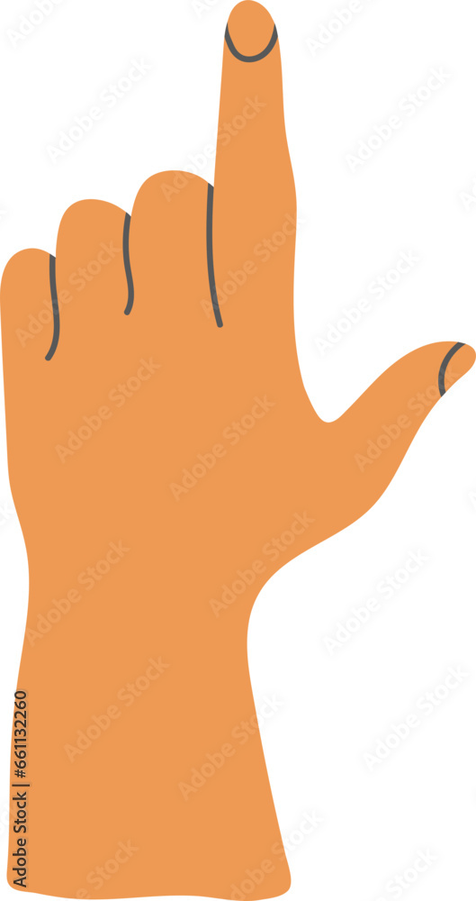 Obraz premium Hand pointing up vector clipart illustration, click sign drawing isolated on transparent background