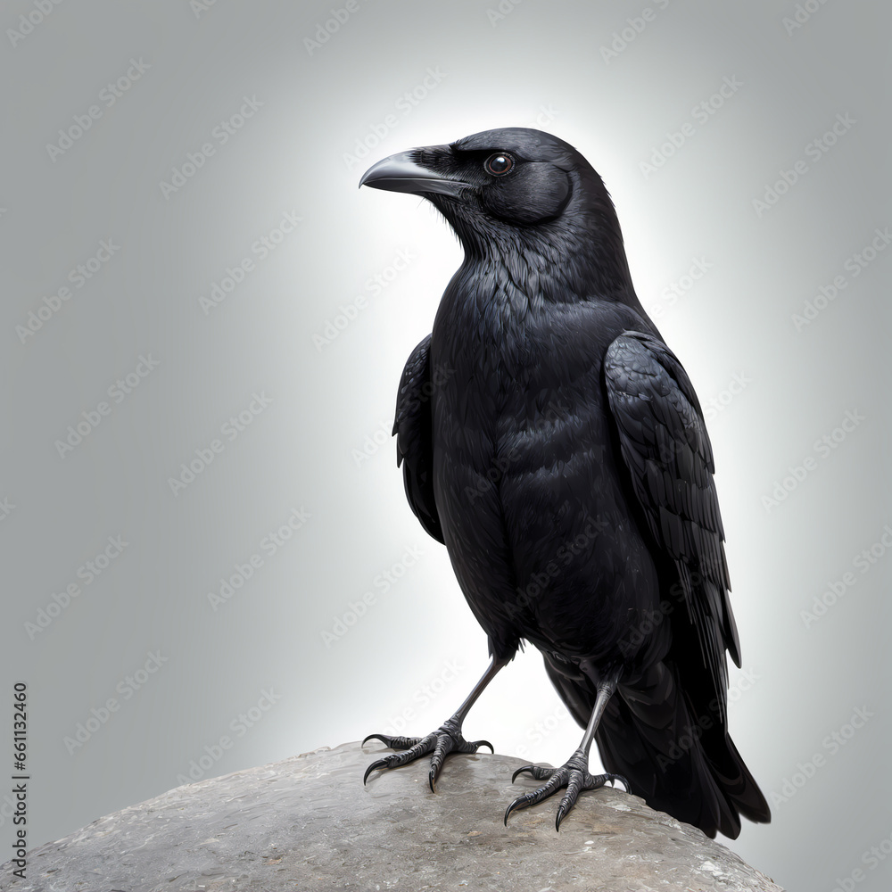 Fototapeta premium Raven, Crow on a light background
