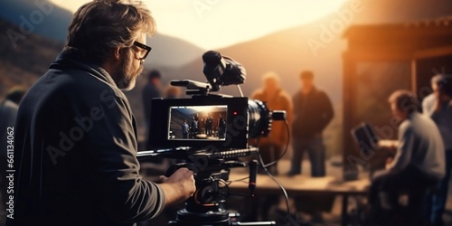 a film director directing a movie scene. Generative AI image photo