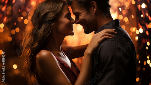 A couple locked in a passionate embrace while kissing beneath a mesmerizing display of fireworks