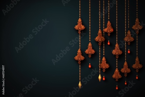 Happy diwali background with hanging diya