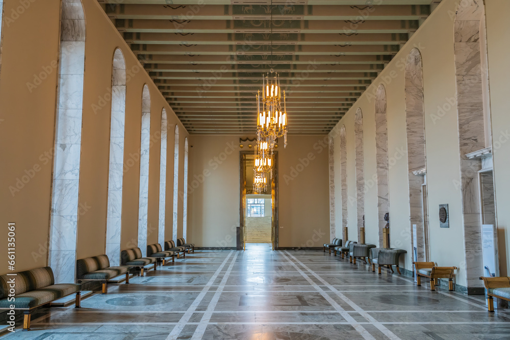 Inside the Finnish Parliament building