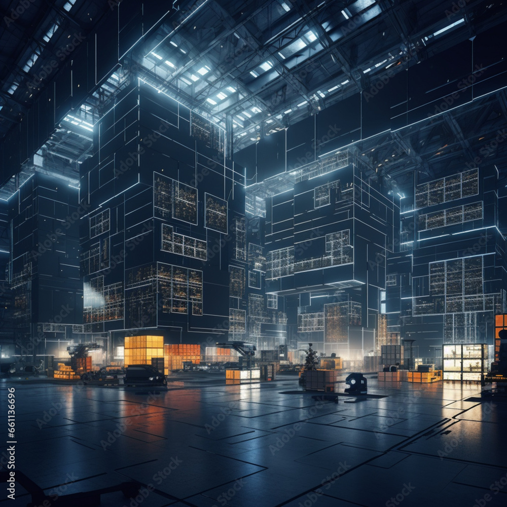 Futuristic warehouse.