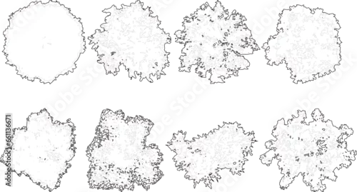 Obraz Tree top plan line silhouettes