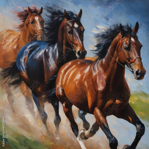 Horses racing 