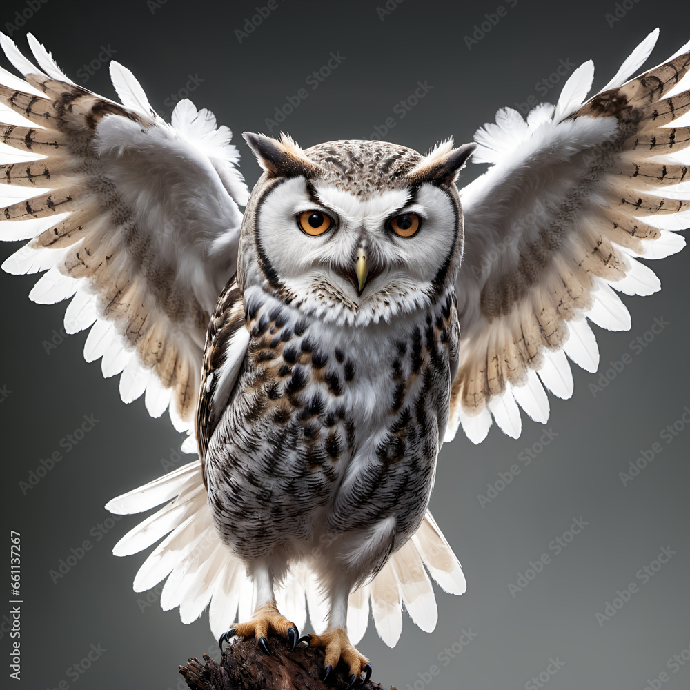 Obraz premium Owl on a light background