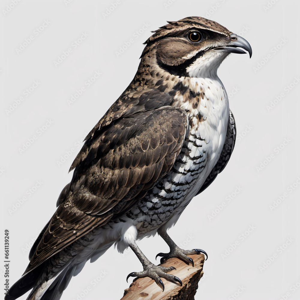 Fototapeta premium nightjar on a light background